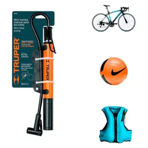 bomba de aire para bicicleta inflador portatil Bike bici mini inflar con  soporte