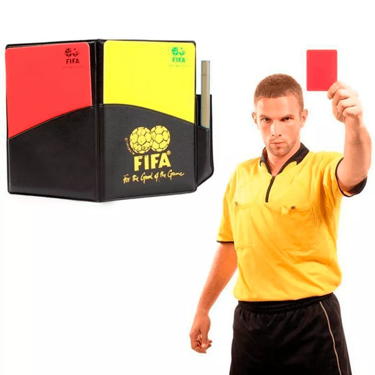 Tarjetas de árbitro de partido de fútbol deportivo, tarjetas