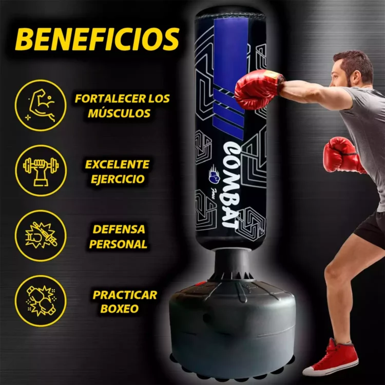 SACO DE BOXEO CON BASE COMBAT IMPORTADO 180CM - Imagen 4